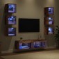 vidaXL Ντουλάπι TV 8 τμχ. Παλιό Ξύλο Γυαλί
