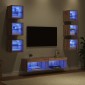 vidaXL Ντουλάπι TV 8 τμχ. Artisan Oak Γυαλί