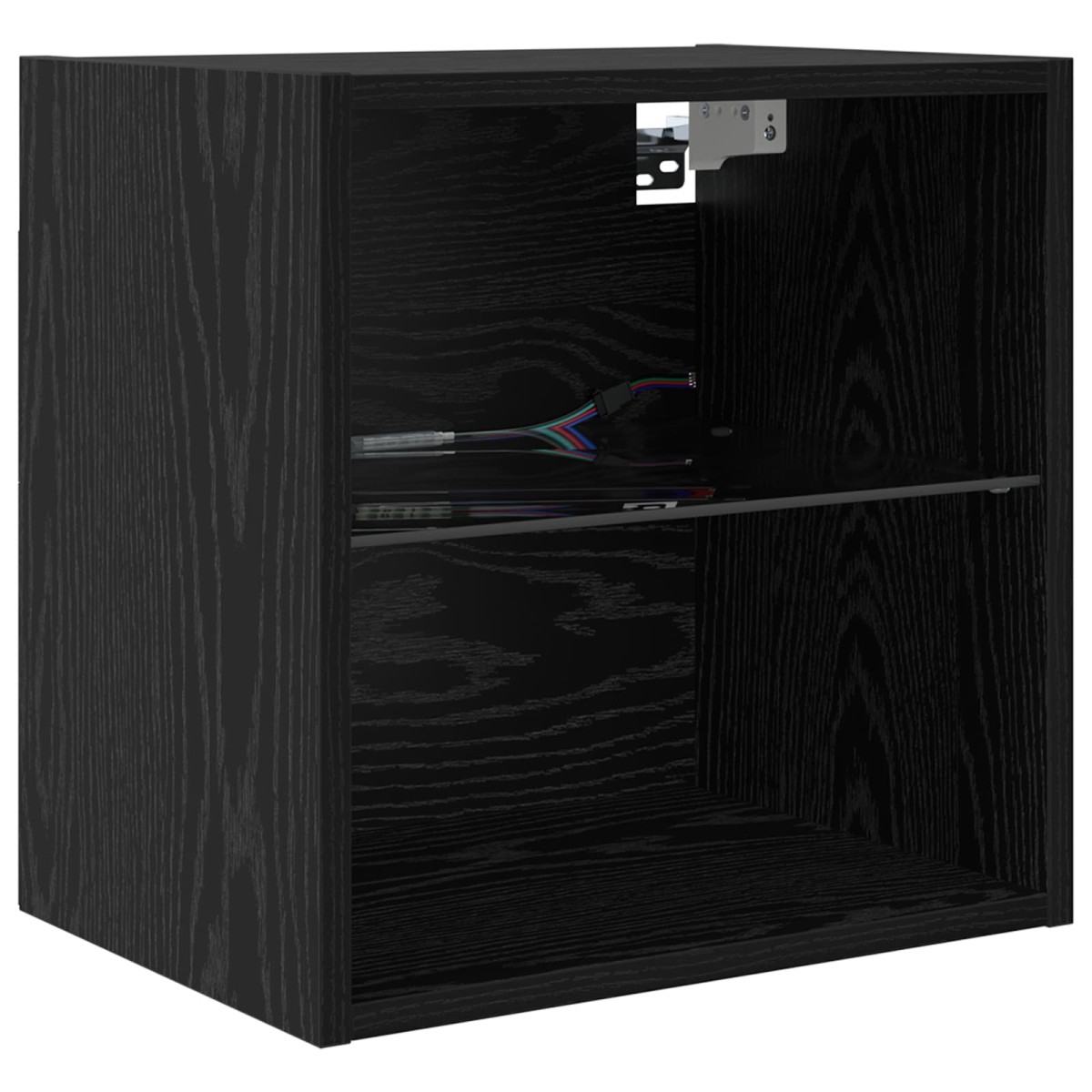 vidaXL Ντουλάπι TV 8 τμχ. Μαύρη Οξυά Γυαλί