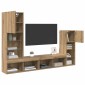vidaXL Μονάδες Τοίχου Τηλεόρασης 4 τμχ. Artisan Oak Επεξεργασμένο Ξύλο