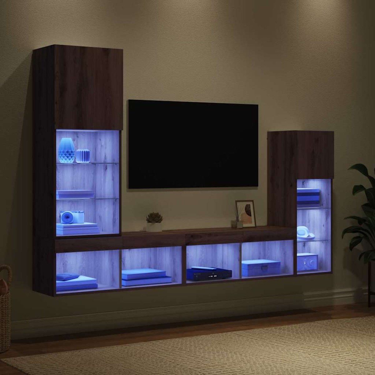 vidaXL Μονάδες Τοίχου Τηλεόρασης 4 τμχ. Artisan Oak Επεξεργασμένο Ξύλο