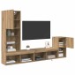 vidaXL Μονάδες Τοίχου Τηλεόρασης 4 τμχ. Artisan Oak Επεξεργασμένο Ξύλο
