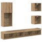 vidaXL Μονάδες Τοίχου ΤV με LED 5 τμχ. Artisan Oak 100 x 30 x 30 cm