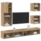 vidaXL Μονάδες Τοίχου ΤV με LED 5 τμχ. Artisan Oak 100 x 30 x 30 cm