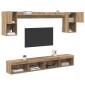 vidaXL Μονάδες Τοίχου ΤV με LED 6 τμχ. Artisan Oak Επεξεργασμένο Ξύλο