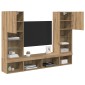 vidaXL Μονάδες Τοίχου ΤV με LED 5 τμχ. Artisan Oak Επεξεργασμένο Ξύλο