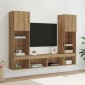 vidaXL Μονάδες Τοίχου ΤV με LED 5 τμχ. Artisan Oak Επεξεργασμένο Ξύλο