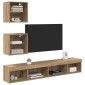 vidaXL Μονάδες Τοίχου ΤV με LED 5 τμχ. Artisan Oak Επεξεργασμένο Ξύλο