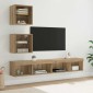 vidaXL Μονάδες Τοίχου ΤV με LED 5 τμχ. Artisan Oak Επεξεργασμένο Ξύλο