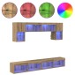 vidaXL Μονάδες Τοίχου ΤV με LED 6 τμχ. Artisan Oak Επεξεργασμένο Ξύλο