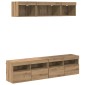 vidaXL Μονάδες Τοίχου ΤV με LED 5 τμχ. Artisan Oak Επεξεργασμένο Ξύλο