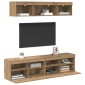 vidaXL Μονάδες Τοίχου ΤV με LED 5 τμχ. Artisan Oak Επεξεργασμένο Ξύλο