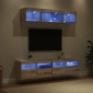 vidaXL Μονάδες Τοίχου ΤV με LED 5 τμχ. Artisan Oak Επεξεργασμένο Ξύλο