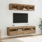 vidaXL Μονάδες Τοίχου ΤV με LED 5 τμχ. Artisan Oak Επεξεργασμένο Ξύλο
