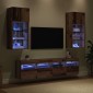 vidaXL Μονάδες Τοίχου ΤV με LED 5 τμχ. Παλιό Ξύλο Επεξεργασμένο ξύλο