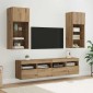 vidaXL Μονάδες Τοίχου ΤV με LED 5 τμχ. Artisan Oak Επεξεργασμένο ξύλο
