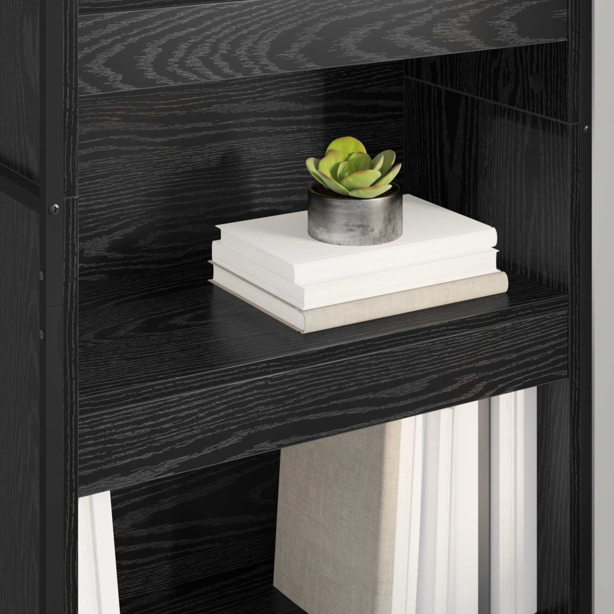 vidaXL Βιβλιοθήκη 60 x 30 x 189,5 εκ Επεξεργασμένο Ξύλο Μαύρη Οξυά