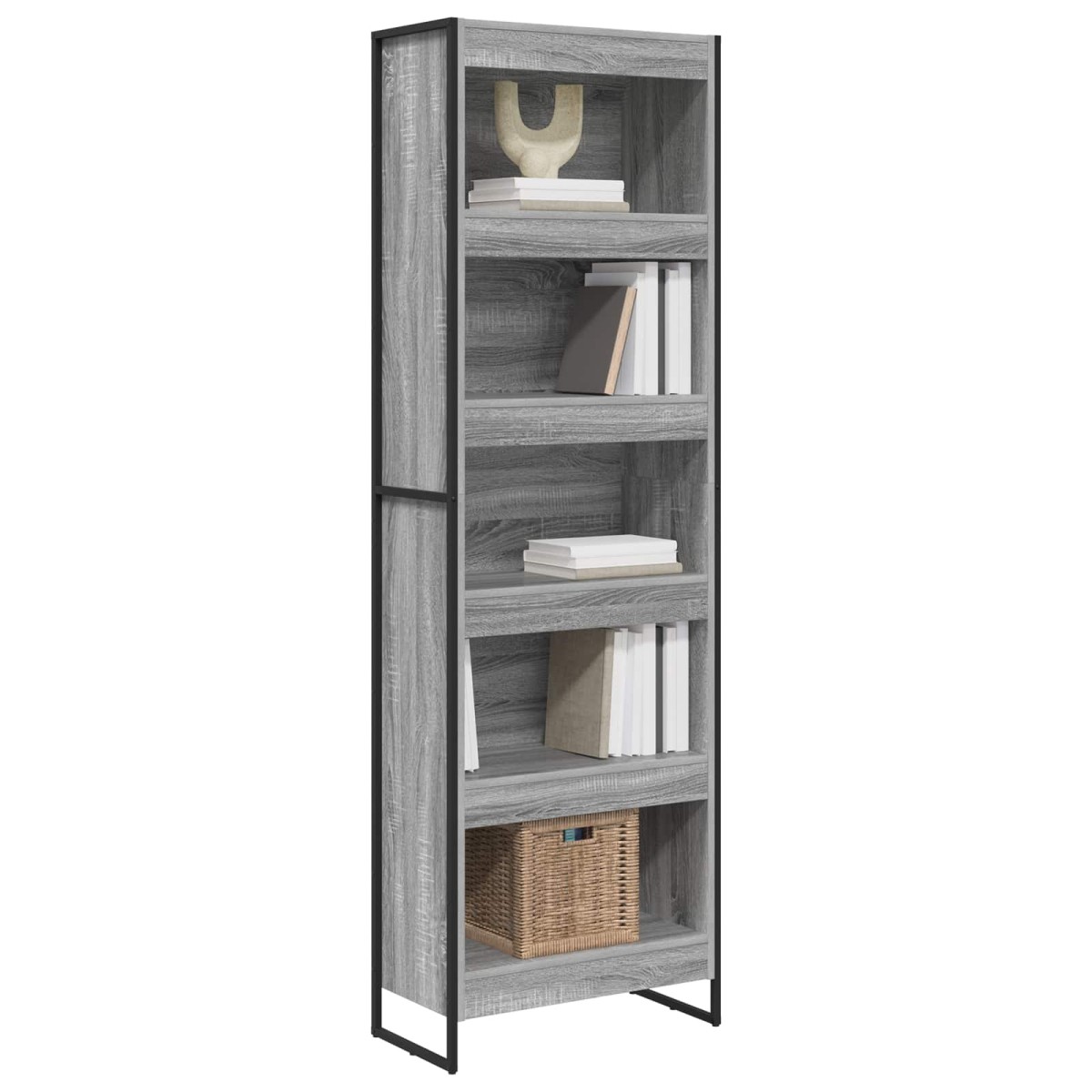 vidaXL Βιβλιοθήκη 60 x 30 x 189,5 εκ Επεξεργασμένο Ξύλο Γκρίζο Σονομα