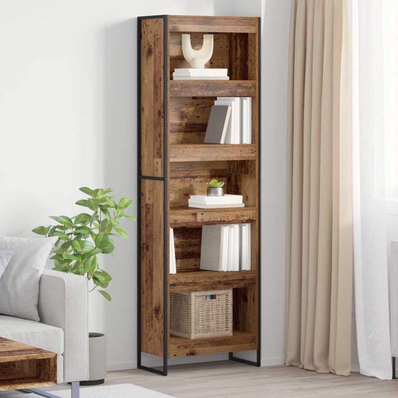 vidaXL Βιβλιοθήκη 60 x 30 x 189,5 εκ Επεξεργασμένο Ξύλο Παλιό Ξύλο