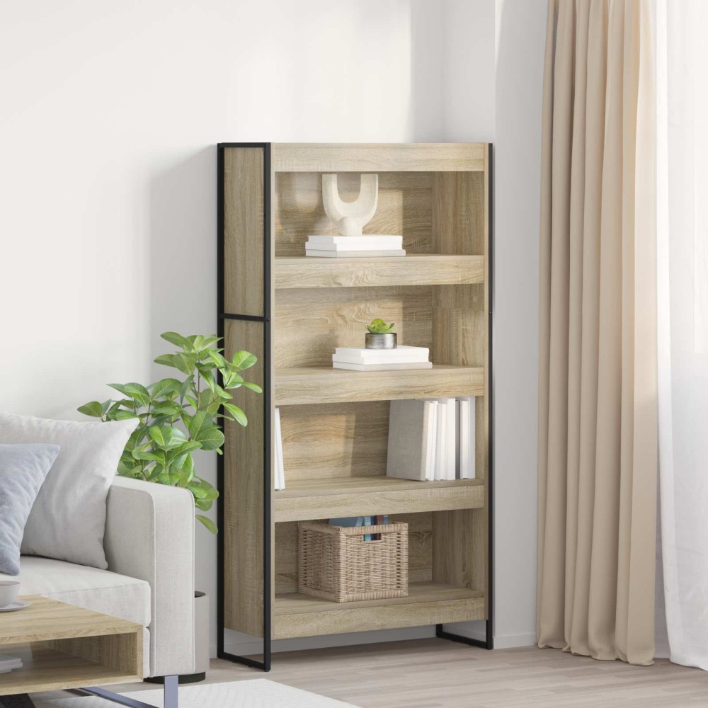 vidaXL Βιβλιοθήκη 80 x 30 x 155 εκ Επεξεργασμένο Ξύλο Σονόμα