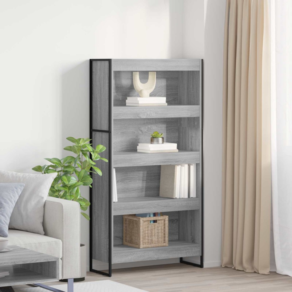 vidaXL Βιβλιοθήκη 80 x 30 x 155 εκ Επεξεργασμένο Ξύλο Γκρίζο Σονομα
