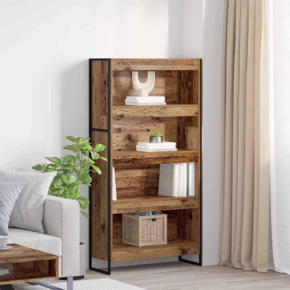 vidaXL Βιβλιοθήκη 80 x 30 x 155 εκ Επεξεργασμένο Ξύλο Παλιό Ξύλο