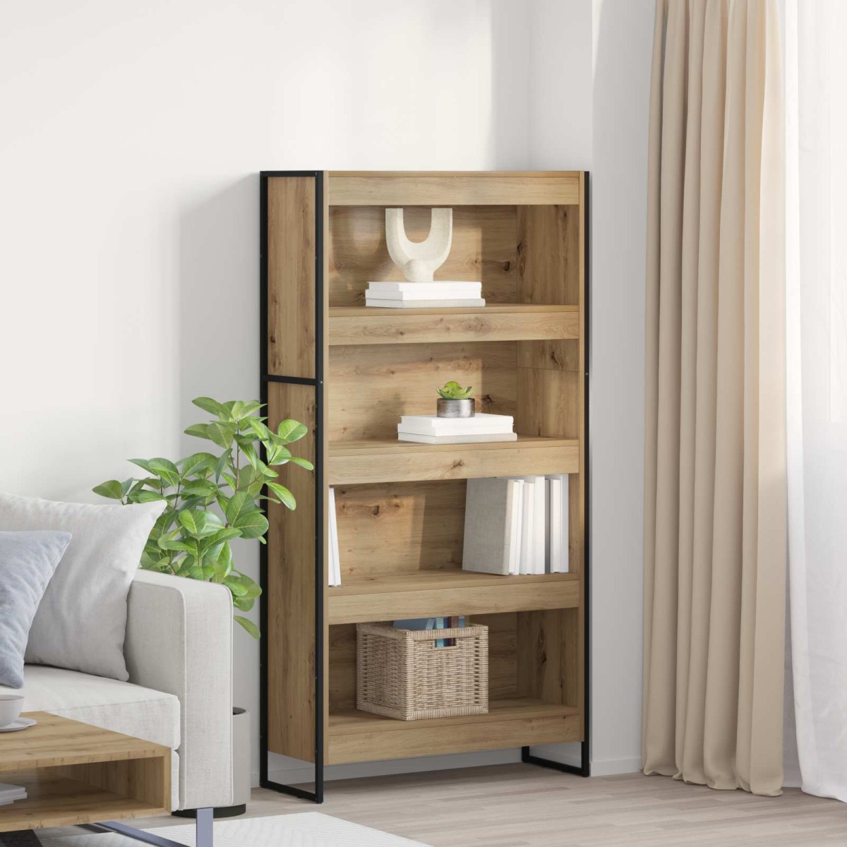 vidaXL Βιβλιοθήκη 80 x 30 x 155 εκ Επεξεργασμένο Ξύλο