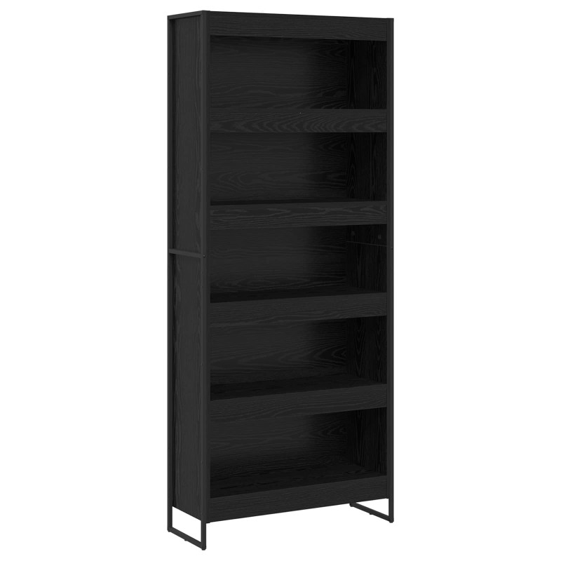 vidaXL Βιβλιοθήκη 80 x 30 x 189,5 εκ Επεξεργασμένο Ξύλο Μαύρη Οξυά