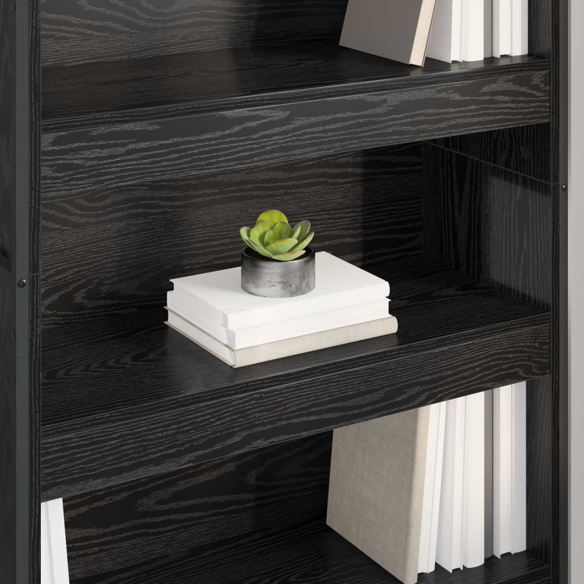vidaXL Βιβλιοθήκη 80 x 30 x 189,5 εκ Επεξεργασμένο Ξύλο Μαύρη Οξυά