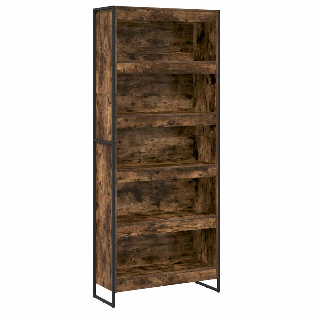 vidaXL Βιβλιοθήκη 80 x 30 x 189,5 εκ Επεξεργασμένο Ξύλο Καπνιστό Δρύς