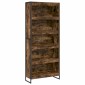 vidaXL Βιβλιοθήκη 80 x 30 x 189,5 εκ Επεξεργασμένο Ξύλο Καπνιστό Δρύς