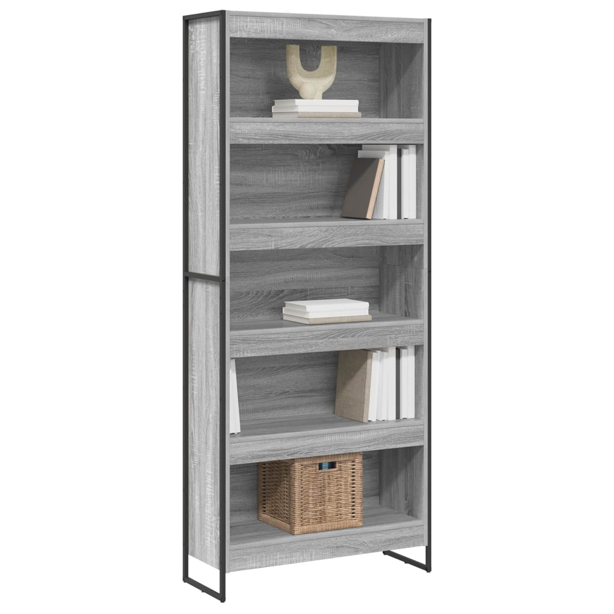 vidaXL Βιβλιοθήκη 80 x 30 x 189,5 εκ Επεξεργασμένο Ξύλο Γκρίζο Σονομα