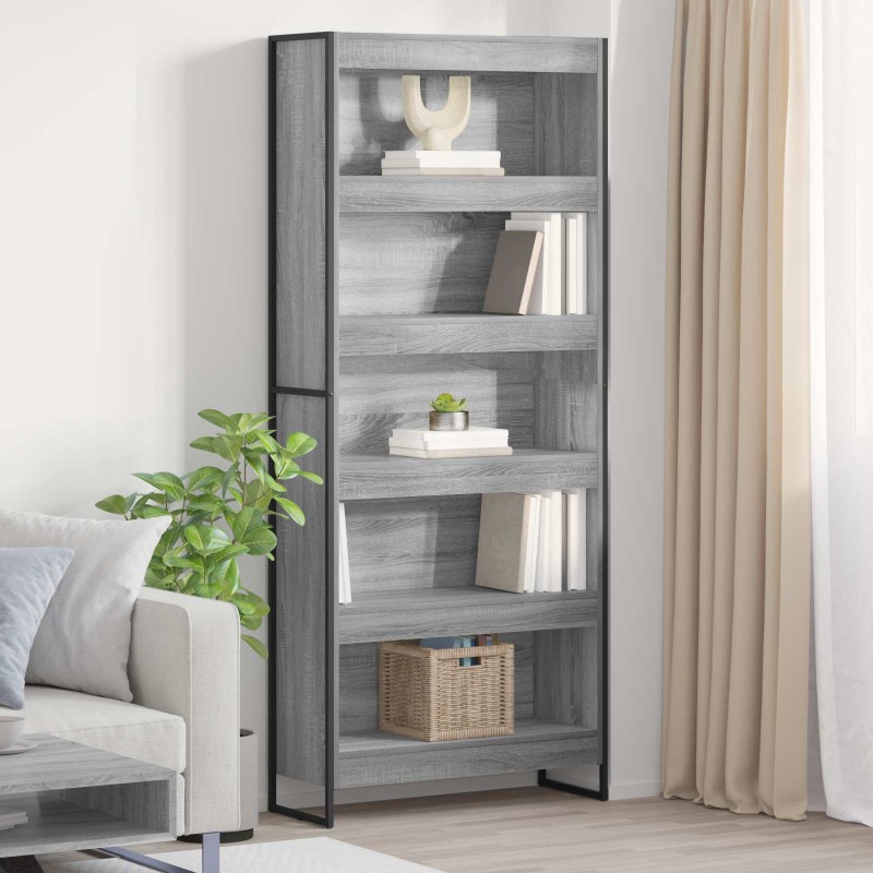 vidaXL Βιβλιοθήκη 80 x 30 x 189,5 εκ Επεξεργασμένο Ξύλο Γκρίζο Σονομα