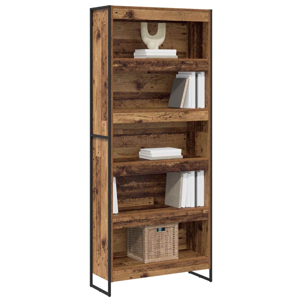 vidaXL Βιβλιοθήκη 80 x 30 x 189,5 εκ Επεξεργασμένο Ξύλο Παλιό Ξύλο
