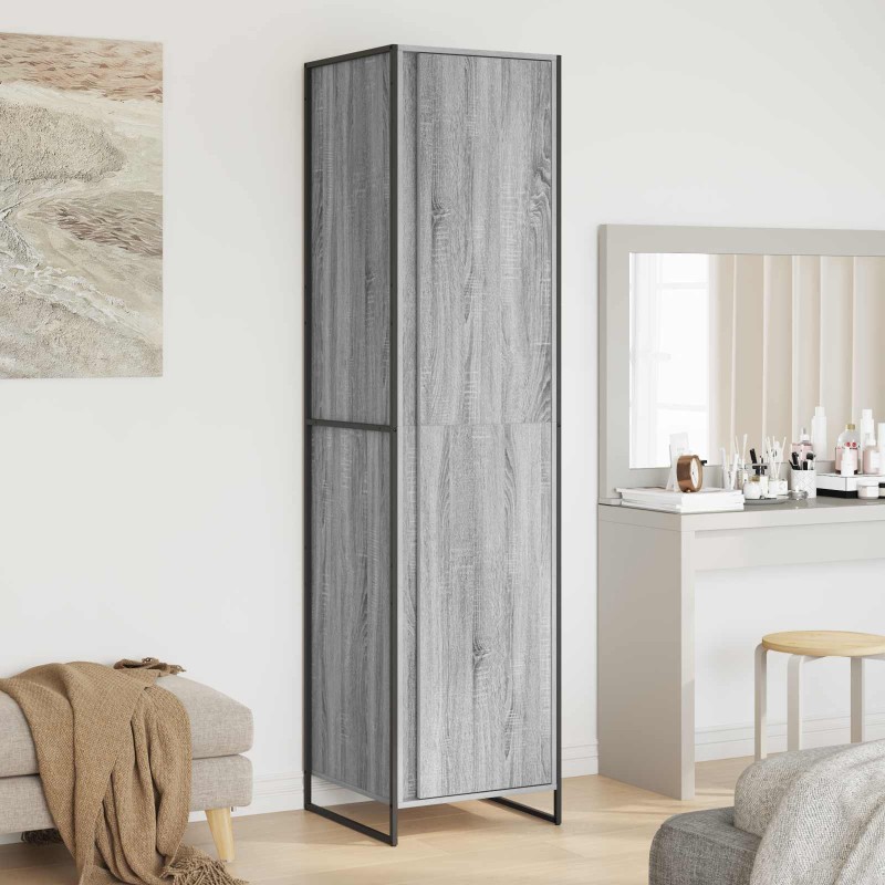 vidaXL Ντουλάπα Γκρίζο Σονομα 50 x 50 x 200 cm Επεξεργασμένο Ξύλο