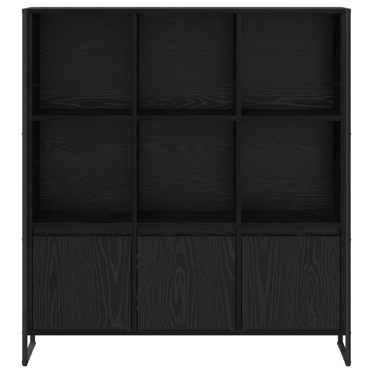 vidaXL Βιβλιοθήκη 99,5 x 30 x 108 εκ. Επεξεργασμένο Ξύλο Μαύρη Οξυά