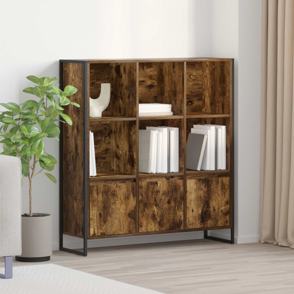 vidaXL Βιβλιοθήκη 99,5 x 30 x 108 εκ. Επεξεργασμένο Ξύλο Καπνιστό Δρύς
