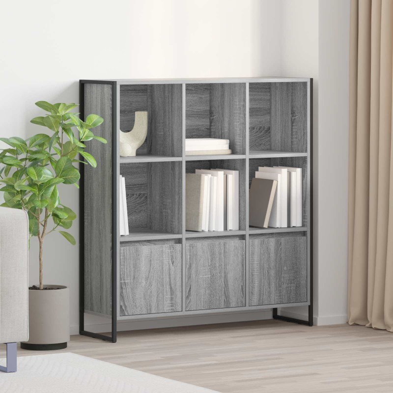 vidaXL Βιβλιοθήκη 99,5 x 30 x 108 εκ. Επεξεργασμένο Ξύλο Γκρίζο Σονομα
