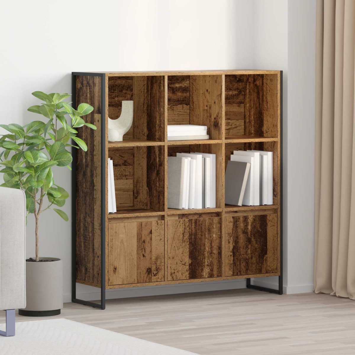 vidaXL Βιβλιοθήκη 99,5 x 30 x 108 εκ. Επεξεργασμένο Ξύλο Παλιό Ξύλο