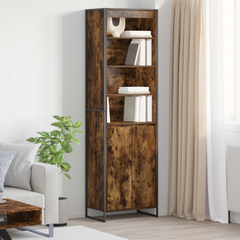 vidaXL Ψηλά Ντουλάπια Καπνιστό Δρύς 60 x 36 x 200 εκ.