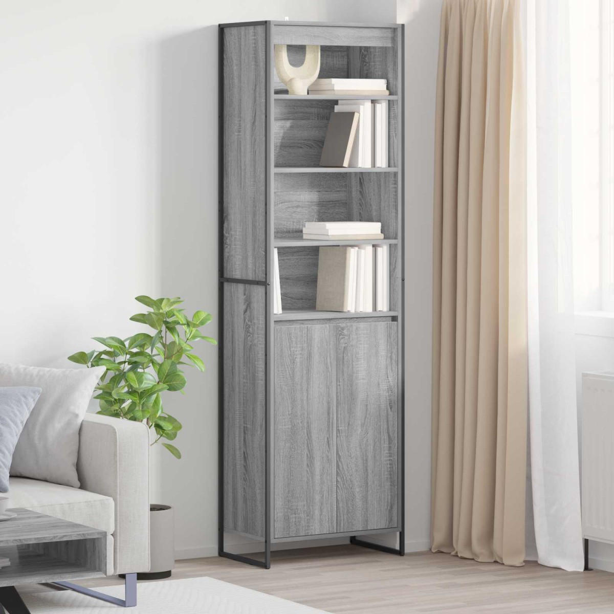 vidaXL Ψηλά Ντουλάπια Γκρίζο Σονομα 60 x 36 x 200 εκ.