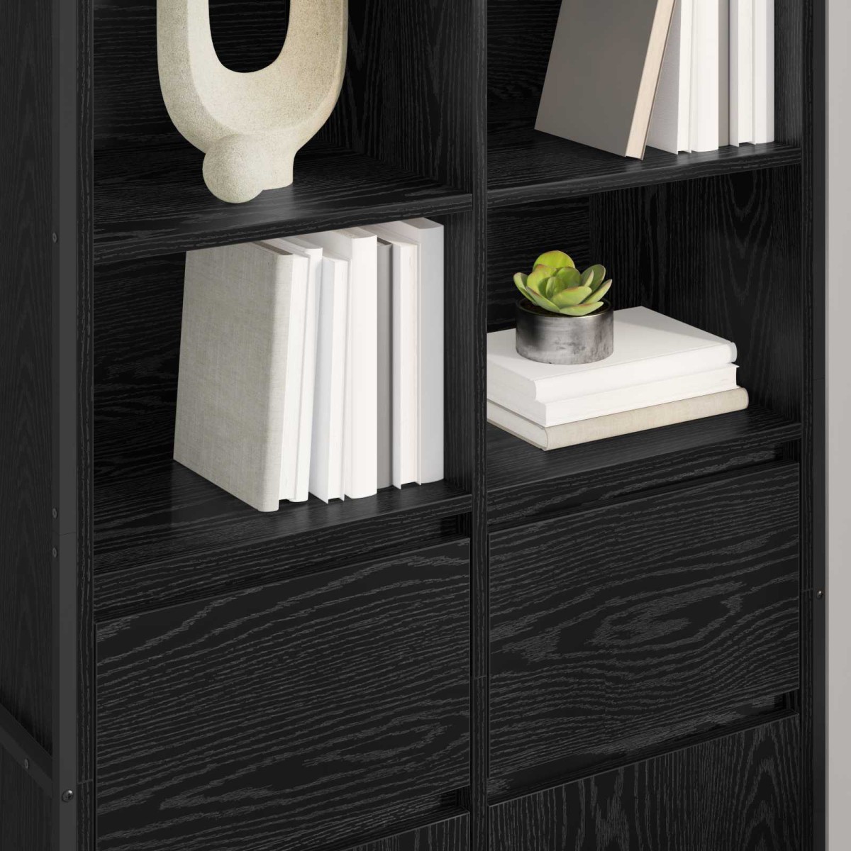 vidaXL Πλαϊνό γραφείο Μαύρη Οξυά 81 x 36 x 150.5 εκ.