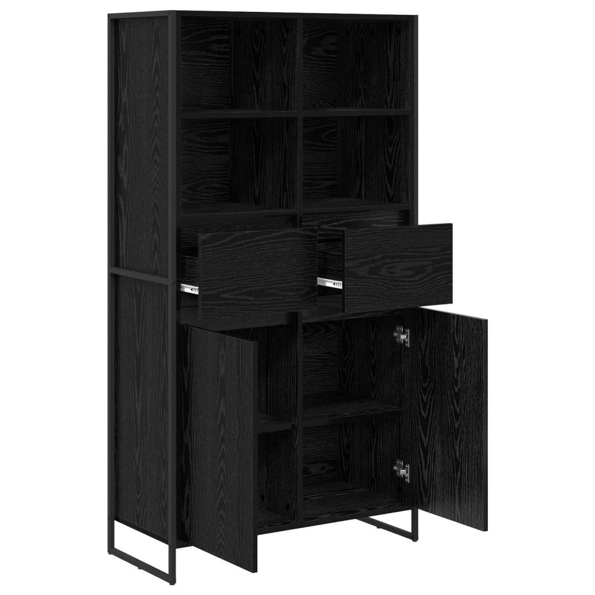 vidaXL Πλαϊνό γραφείο Μαύρη Οξυά 81 x 36 x 150.5 εκ.