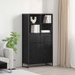 vidaXL Πλαϊνό γραφείο Μαύρη Οξυά 81 x 36 x 150.5 εκ.