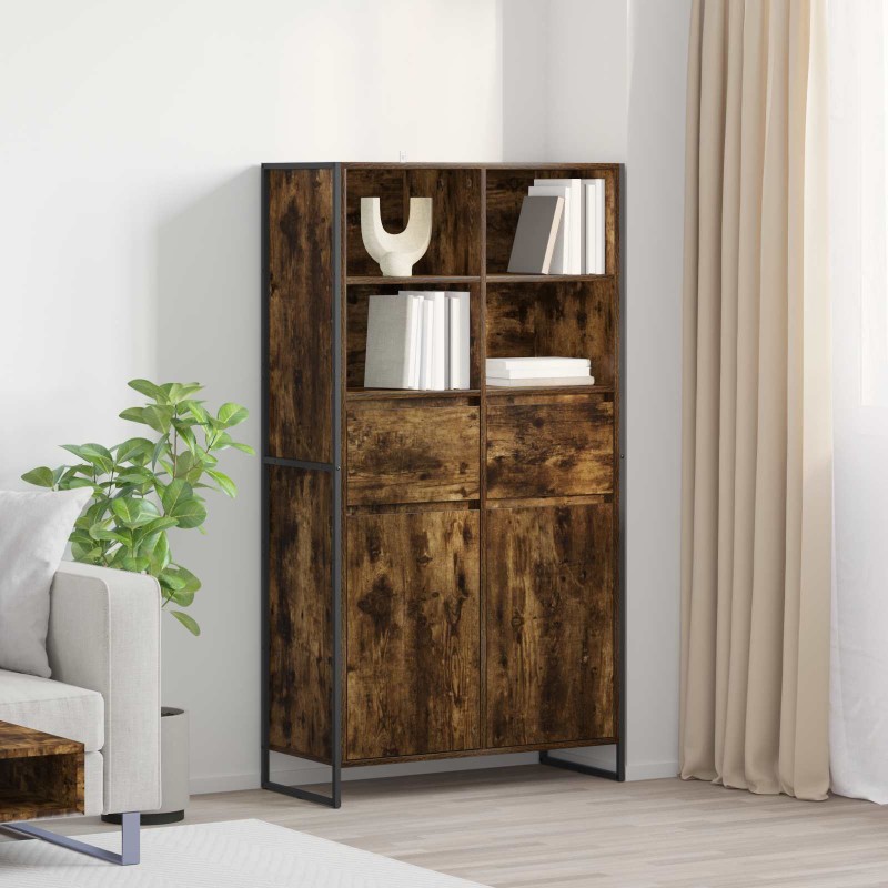 vidaXL Πλαϊνό γραφείο Καπνιστό Δρύς 81 x 36 x 150.5 εκ.