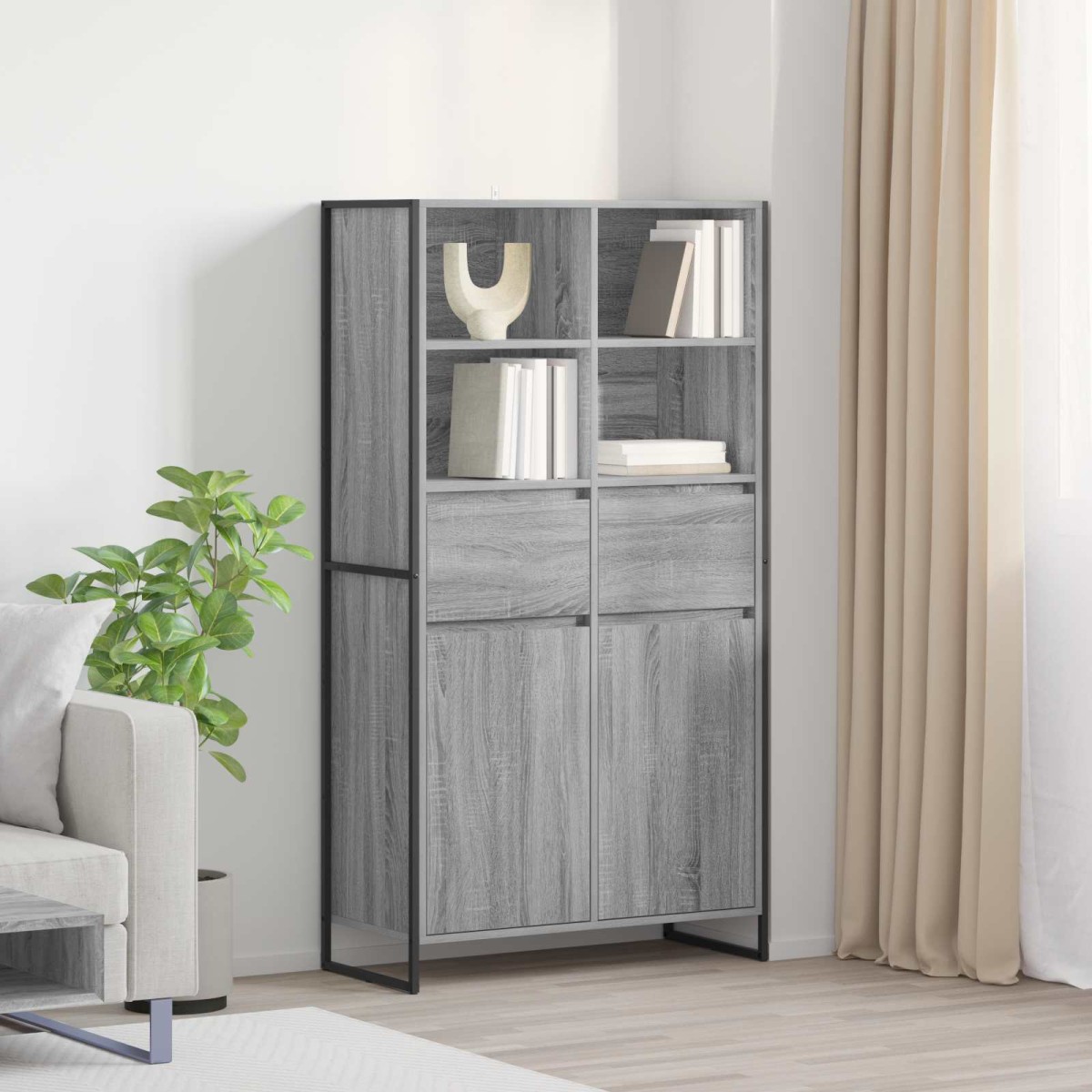 vidaXL Πλαϊνό γραφείο Γκρίζο Σονομα 81 x 36 x 150.5 εκ.