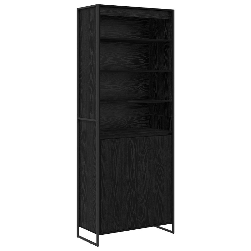 vidaXL Ψηλά Ντουλάπια Μαύρη Οξυά 79 x 36 x 200 εκ. Επεξεργασμένο Ξύλο