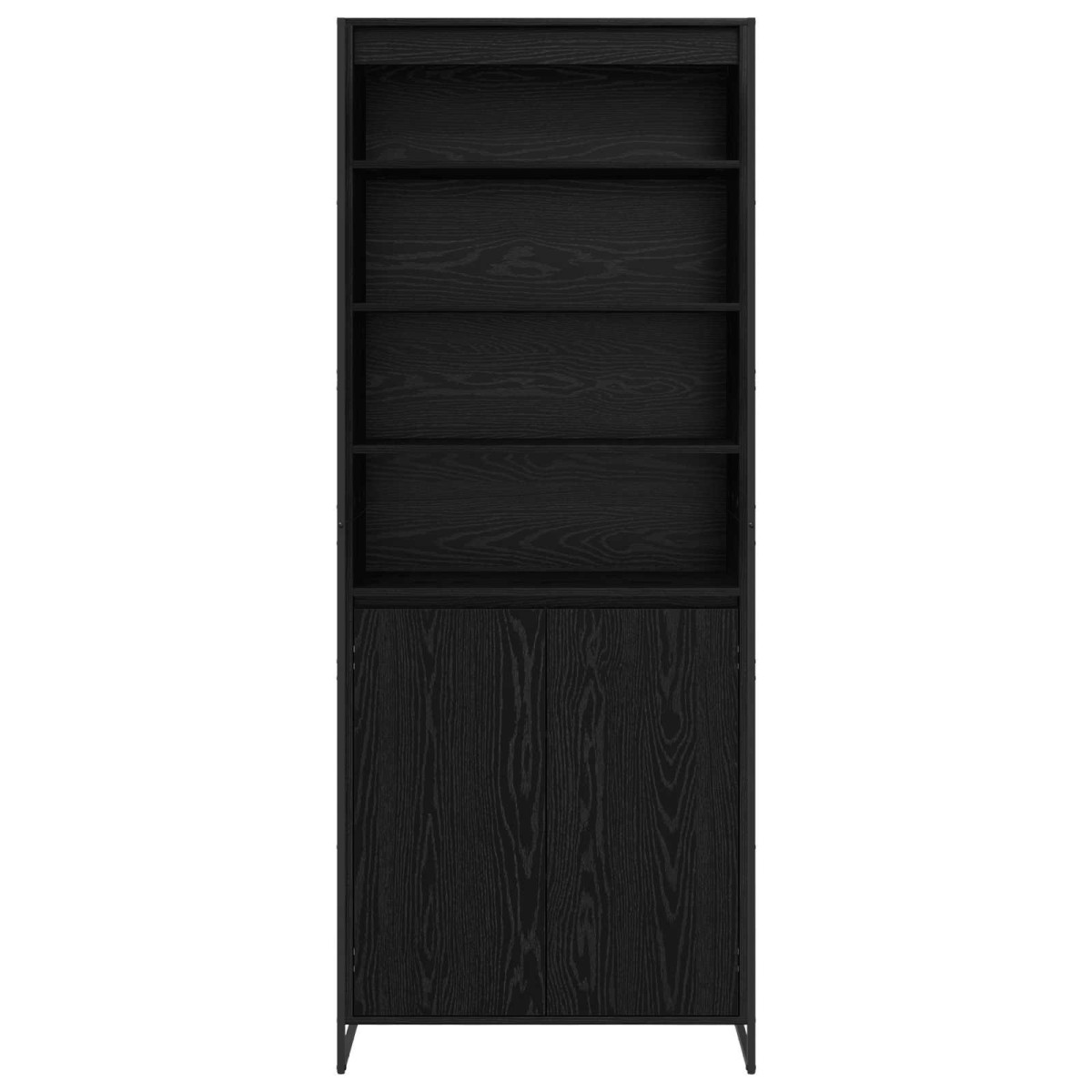 vidaXL Ψηλά Ντουλάπια Μαύρη Οξυά 79 x 36 x 200 εκ. Επεξεργασμένο Ξύλο