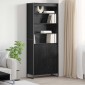 vidaXL Ψηλά Ντουλάπια Μαύρη Οξυά 79 x 36 x 200 εκ. Επεξεργασμένο Ξύλο