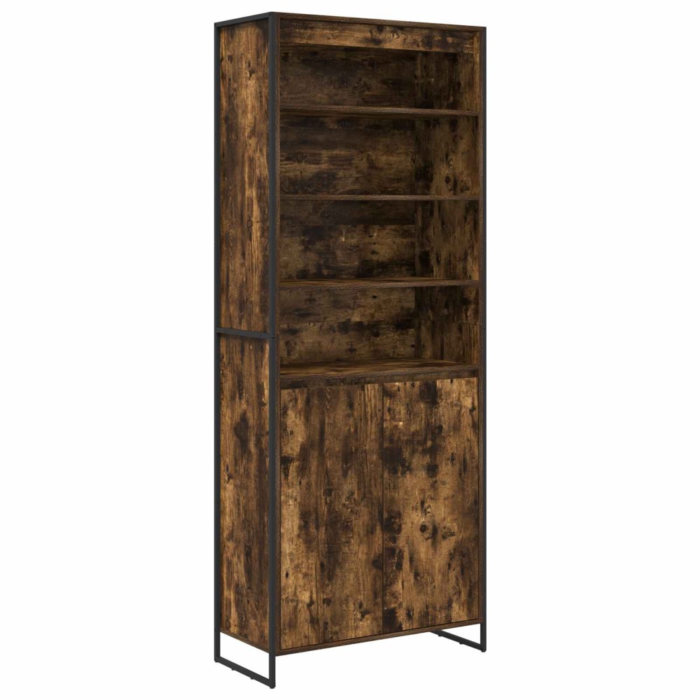 vidaXL Ψηλά Ντουλάπια Καπνιστό Δρύς 79 x 36 x 200 εκ.
